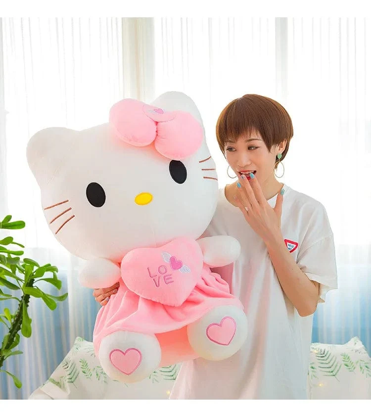 Süßes Hello Kitty Rosa Plüsch Stofftiere Anime Cartoon Plüschpuppe Weiches Kissen Spielzeug Für Kinder Geburtstag Weihnachtsgeschenke
