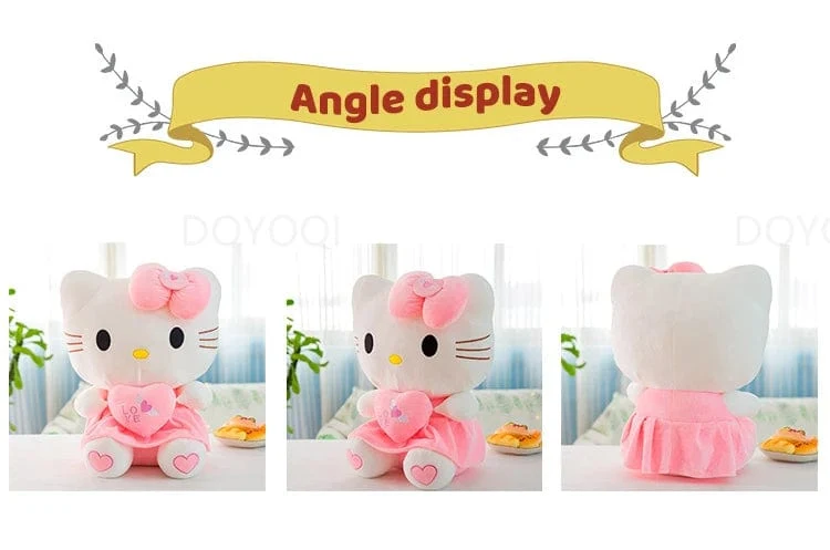 Süßes Hello Kitty Rosa Plüsch Stofftiere Anime Cartoon Plüschpuppe Weiches Kissen Spielzeug Für Kinder Geburtstag Weihnachtsgeschenke