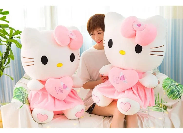 Süßes Hello Kitty Rosa Plüsch Stofftiere Anime Cartoon Plüschpuppe Weiches Kissen Spielzeug Für Kinder Geburtstag Weihnachtsgeschenke