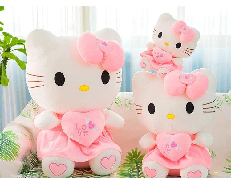 Süßes Hello Kitty Rosa Plüsch Stofftiere Anime Cartoon Plüschpuppe Weiches Kissen Spielzeug Für Kinder Geburtstag Weihnachtsgeschenke