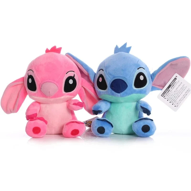 Heißer Cartoon Blau Rosa Stitch Plüsch Figur Anime Spielzeug Lilo und Stitch 20cm Stitch Plüsch Nähspielzeug Kinder Schultasche Geburtstagsgeschenk