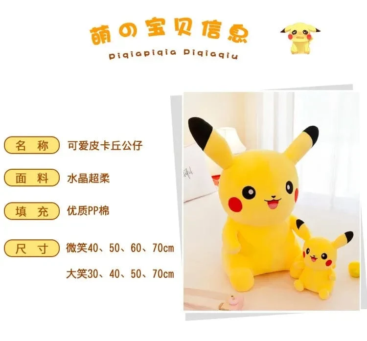 70cm große Größe Pokemon Pikachu Plüsch Stofftier Cartoon Anime Kissen Puppen Weihnachten Geburtstag Geschenke Kinder Plushies