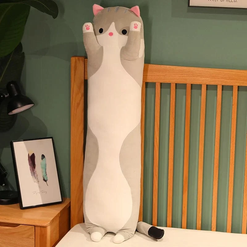 10 Arten 50-150 cm lange Katzenplüschtiere Gefüllte weiche Pause Büro Nickerchen Puppe Bett Schlafkissen Wohnkultur Geburtstagsgeschenke für Mädchen