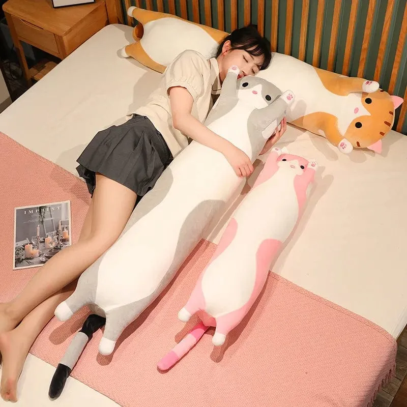 10 Arten 50-150 cm lange Katzenplüschtiere Gefüllte weiche Pause Büro Nickerchen Puppe Bett Schlafkissen Wohnkultur Geburtstagsgeschenke für Mädchen