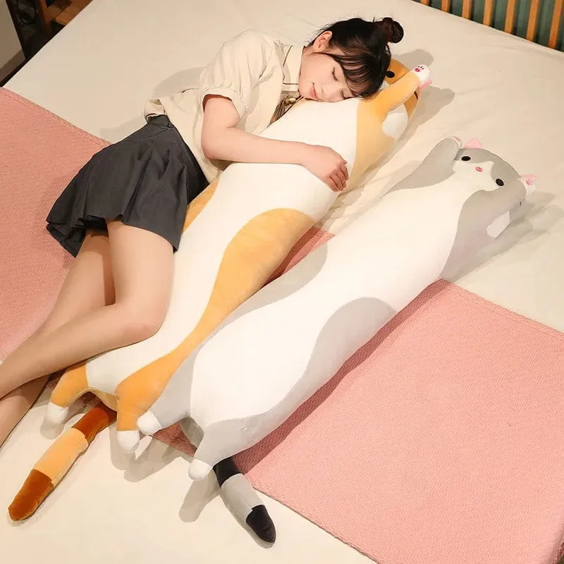 10 Arten 50-150 cm lange Katzenplüschtiere Gefüllte weiche Pause Büro Nickerchen Puppe Bett Schlafkissen Wohnkultur Geburtstagsgeschenke für Mädchen