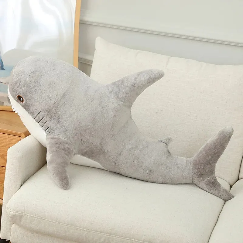 15–140 cm, buntes Hai-Plüschtier, blau/rosa/grau, Stofftier, Fisch, weiche Puppe, Wal, Schlafkissen, Kawaii-Geschenk für Kinder, Mädchen, Jungen