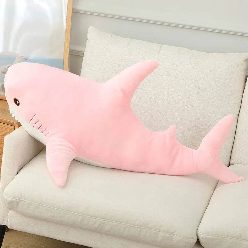 15–140 cm, buntes Hai-Plüschtier, blau/rosa/grau, Stofftier, Fisch, weiche Puppe, Wal, Schlafkissen, Kawaii-Geschenk für Kinder, Mädchen, Jungen