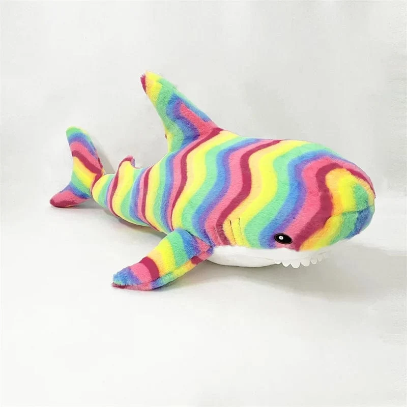 15–140 cm, buntes Hai-Plüschtier, blau/rosa/grau, Stofftier, Fisch, weiche Puppe, Wal, Schlafkissen, Kawaii-Geschenk für Kinder, Mädchen, Jungen