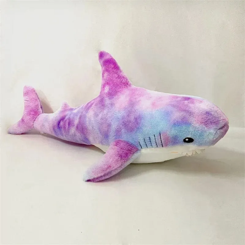 15–140 cm, buntes Hai-Plüschtier, blau/rosa/grau, Stofftier, Fisch, weiche Puppe, Wal, Schlafkissen, Kawaii-Geschenk für Kinder, Mädchen, Jungen