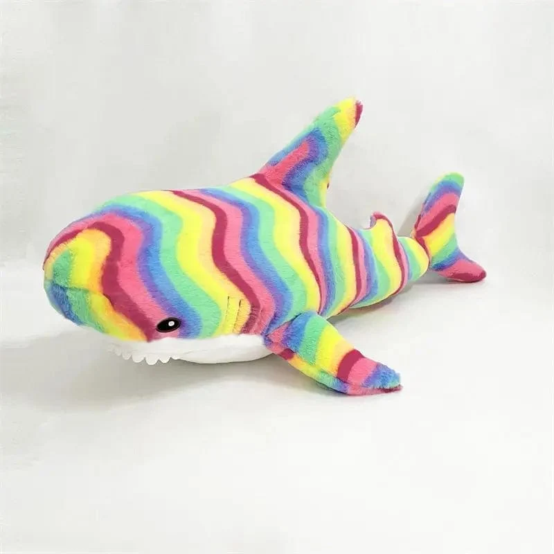 15–140 cm, buntes Hai-Plüschtier, blau/rosa/grau, Stofftier, Fisch, weiche Puppe, Wal, Schlafkissen, Kawaii-Geschenk für Kinder, Mädchen, Jungen