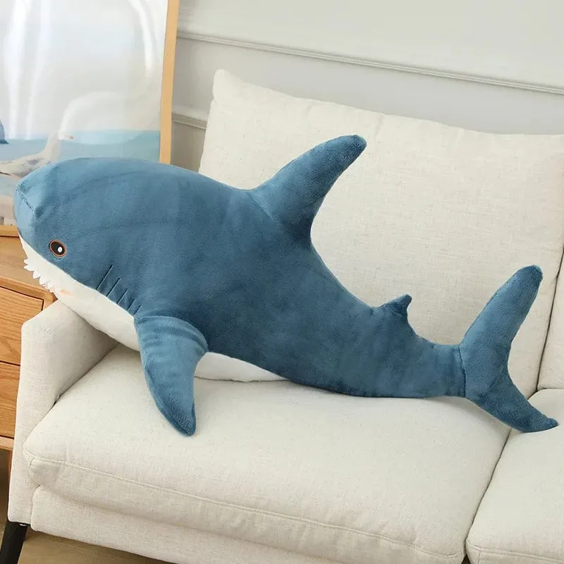 15–140 cm, buntes Hai-Plüschtier, blau/rosa/grau, Stofftier, Fisch, weiche Puppe, Wal, Schlafkissen, Kawaii-Geschenk für Kinder, Mädchen, Jungen