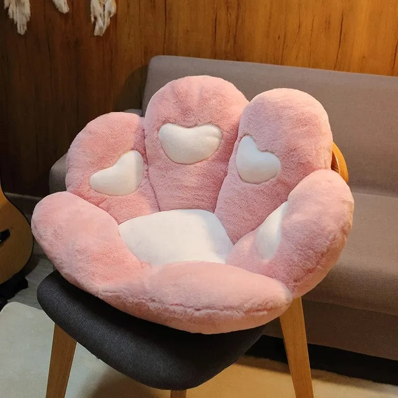 2 Größen Kawaii Plüsch Bärentatzenmatte Niedliches Tier Bär Katzenfußkissen Herz Plüschkissen Gefüllte Stofftiere für Wohnkultur Geschenke