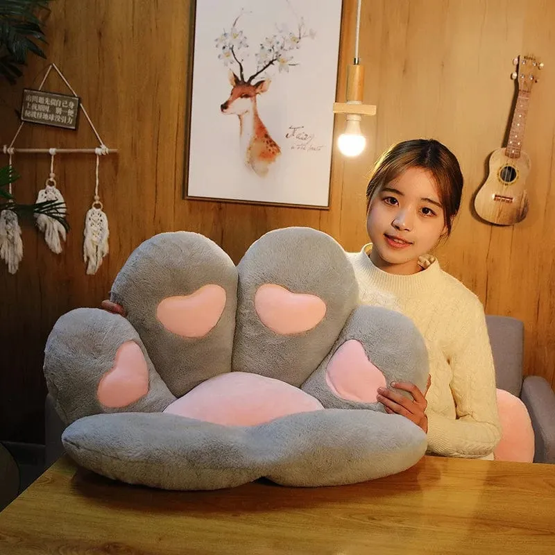 2 Größen Kawaii Plüsch Bärentatzenmatte Niedliches Tier Bär Katzenfußkissen Herz Plüschkissen Gefüllte Stofftiere für Wohnkultur Geschenke