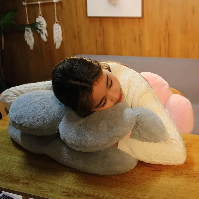 2 Größen Kawaii Plüsch Bärentatzenmatte Niedliches Tier Bär Katzenfußkissen Herz Plüschkissen Gefüllte Stofftiere für Wohnkultur Geschenke