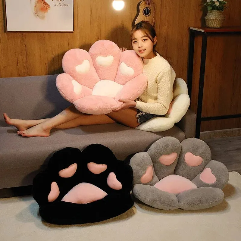 2 Größen Kawaii Plüsch Bärentatzenmatte Niedliches Tier Bär Katzenfußkissen Herz Plüschkissen Gefüllte Stofftiere für Wohnkultur Geschenke