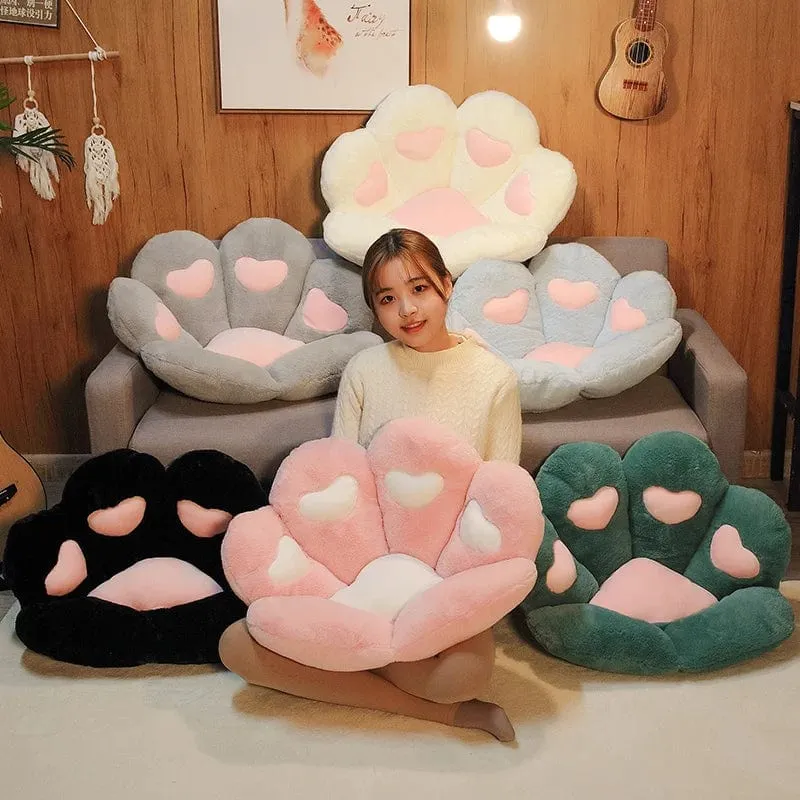 2 Größen Kawaii Plüsch Bärentatzenmatte Niedliches Tier Bär Katzenfußkissen Herz Plüschkissen Gefüllte Stofftiere für Wohnkultur Geschenke