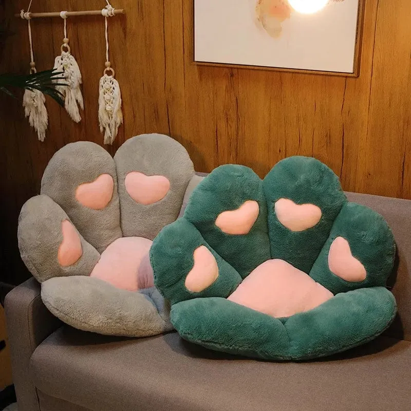 2 Größen Kawaii Plüsch Bärentatzenmatte Niedliches Tier Bär Katzenfußkissen Herz Plüschkissen Gefüllte Stofftiere für Wohnkultur Geschenke