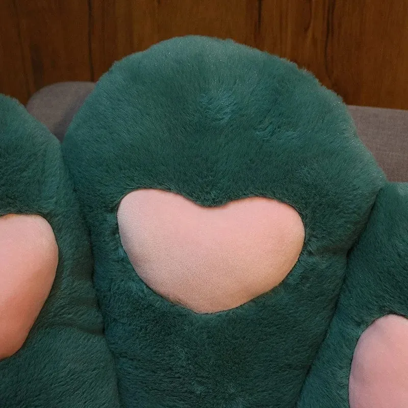 2 Größen Kawaii Plüsch Bärentatzenmatte Niedliches Tier Bär Katzenfußkissen Herz Plüschkissen Gefüllte Stofftiere für Wohnkultur Geschenke