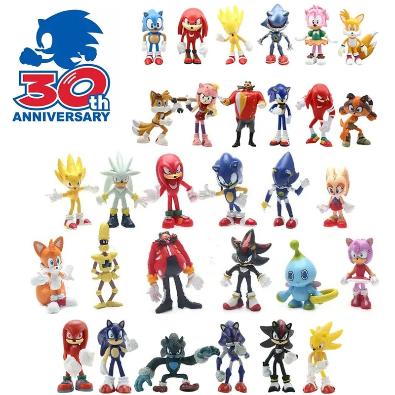 Neuer kompletter Set-Verkauf Sonic Tails Werehog Actionfiguren Blue Shadow Doll Zeichentrickfiguren Sammlerpuppen Kinder Igelspielzeug