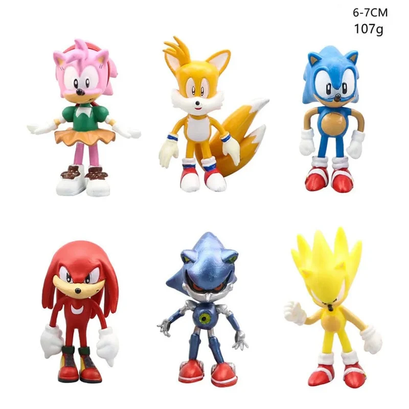 Neuer kompletter Set-Verkauf Sonic Tails Werehog Actionfiguren Blue Shadow Doll Zeichentrickfiguren Sammlerpuppen Kinder Igelspielzeug