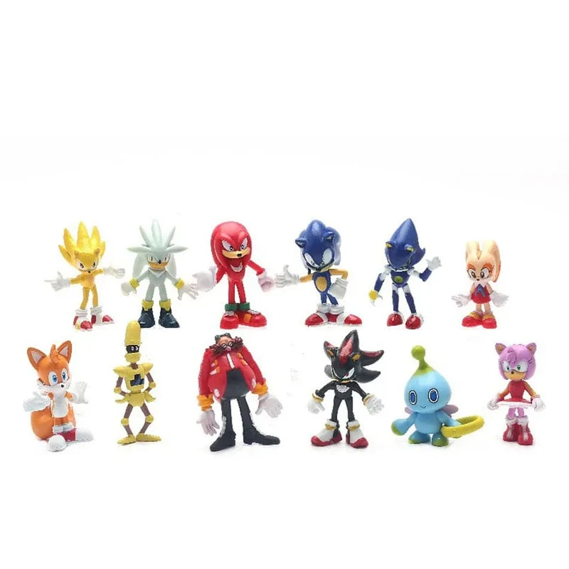 Neuer kompletter Set-Verkauf Sonic Tails Werehog Actionfiguren Blue Shadow Doll Zeichentrickfiguren Sammlerpuppen Kinder Igelspielzeug