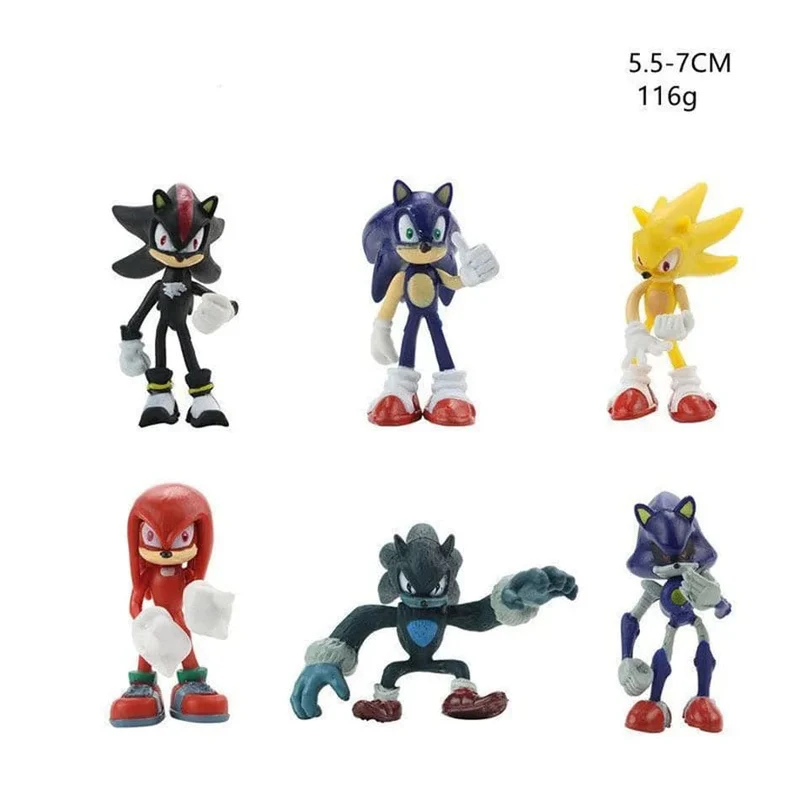 Neuer kompletter Set-Verkauf Sonic Tails Werehog Actionfiguren Blue Shadow Doll Zeichentrickfiguren Sammlerpuppen Kinder Igelspielzeug