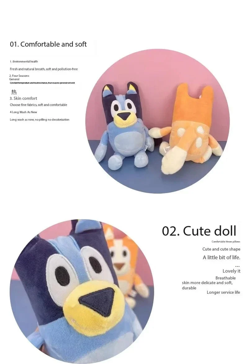 28 cm 17 cm Bluey Family Plüschtiere Süße Simulation Haustier Hund Patrol Bingo Schwester Kawai Plüsch Kinderspielzeug Puppe Geburtstagsgeschenk Spielzeug