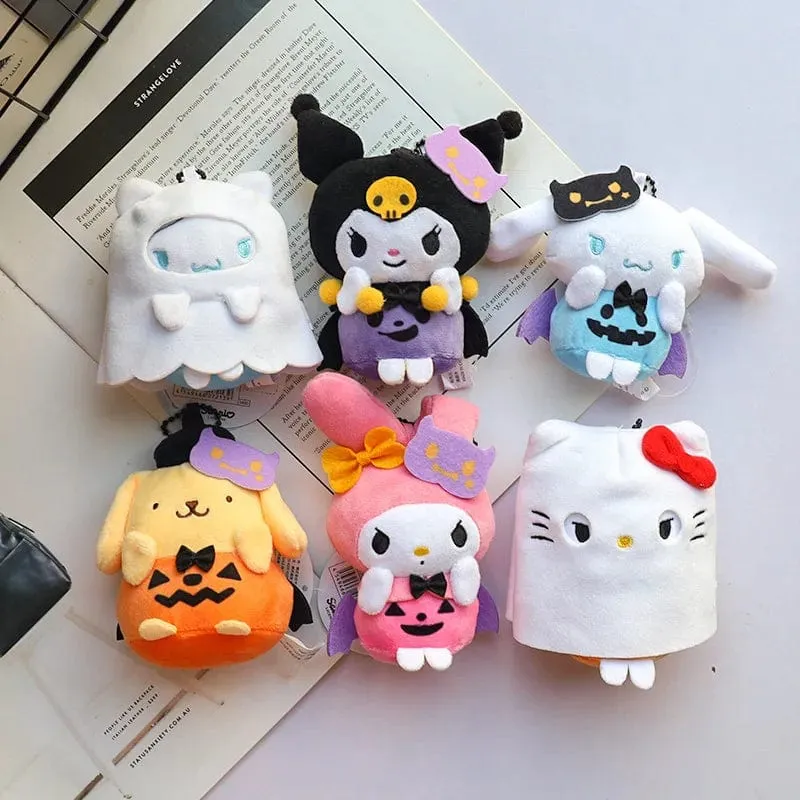Hellokitty Halloween Puppe Cinnamoroll Kuromi Kawaii Geist Plüsch Spielzeug Schlüsselanhänger Tasche Zubehör Geburtstag Geschenke Halloween Spielzeug