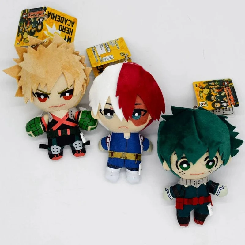 15CM My Hero Academia Anime Izuku Midoriya Katsuki Bakugou Shouto Todoroki Plüsch Anhänger Spielzeug Weiche Plüsch Puppe Geschenk