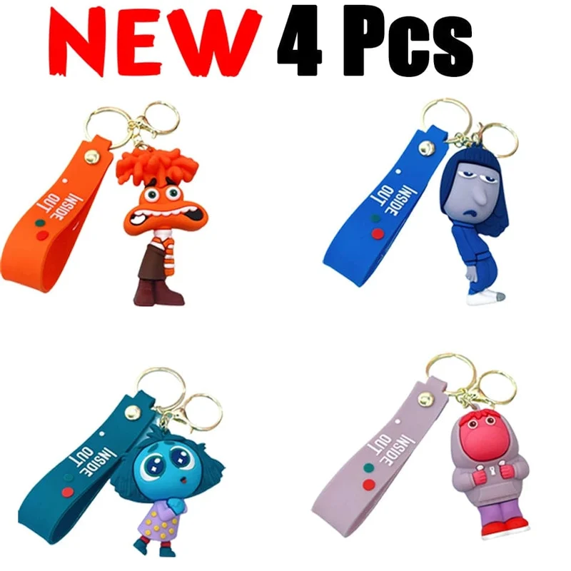 6 cm neuer Schlüsselanhänger mit Disney-Figur „Inside Out2“ für Frauen und Männer, Cartoon-Fans, Rucksack, Tasche, Zubehör, Geschenke für Fans, Sammlung