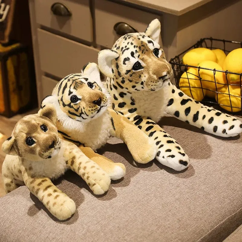 39-58 cm Simulation Löwe Tiger Leopard Plüschtiere Wohnkultur Gefüllte süße Tiere Puppen Weich Echt Wie Kissen für Kinder Jungen Geschenk