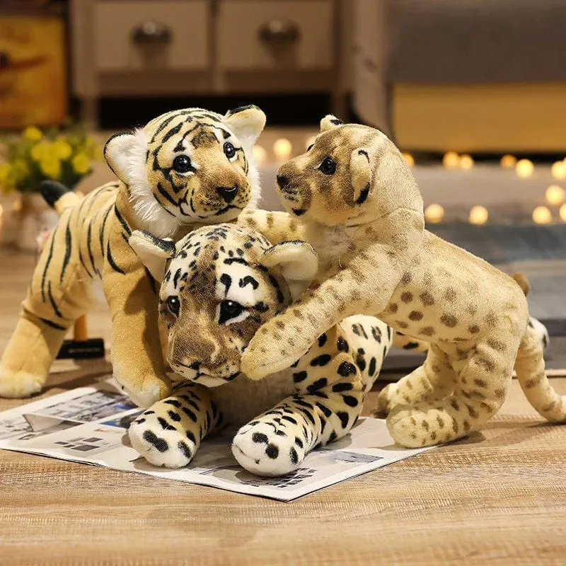 39-58 cm Simulation Löwe Tiger Leopard Plüschtiere Wohnkultur Gefüllte süße Tiere Puppen Weich Echt Wie Kissen für Kinder Jungen Geschenk