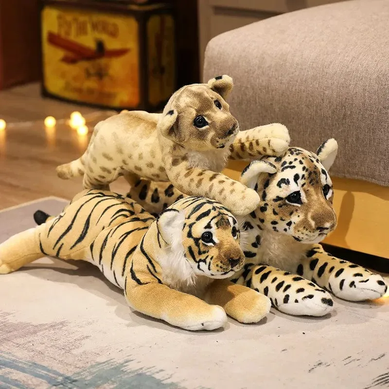 39-58 cm Simulation Löwe Tiger Leopard Plüschtiere Wohnkultur Gefüllte süße Tiere Puppen Weich Echt Wie Kissen für Kinder Jungen Geschenk