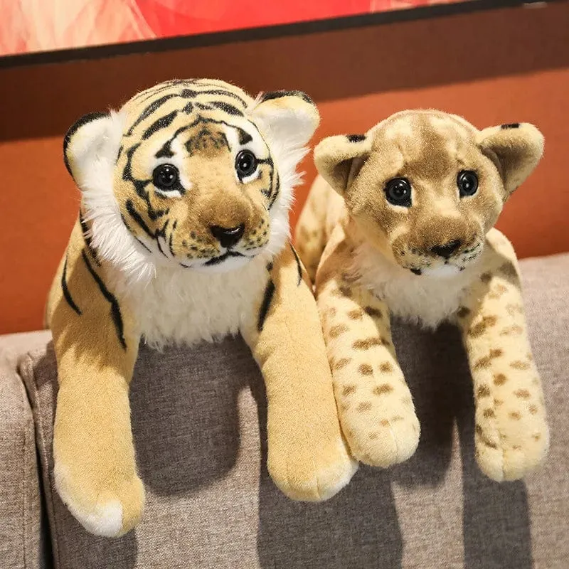 39-58 cm Simulation Löwe Tiger Leopard Plüschtiere Wohnkultur Gefüllte süße Tiere Puppen Weich Echt Wie Kissen für Kinder Jungen Geschenk