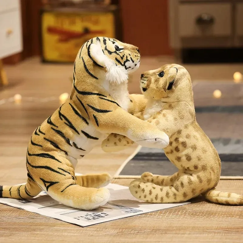39-58 cm Simulation Löwe Tiger Leopard Plüschtiere Wohnkultur Gefüllte süße Tiere Puppen Weich Echt Wie Kissen für Kinder Jungen Geschenk