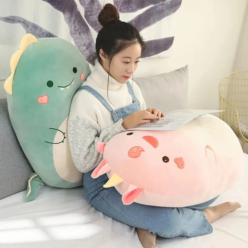 45/80CM Squishy Spielzeug Kawaii Tier Fett Dinosaurier Shiba Inu Hund Kissen Plüsch Spielzeug Niedlichen Kaninchen Puppe Mädchen Bett Schlafkissen