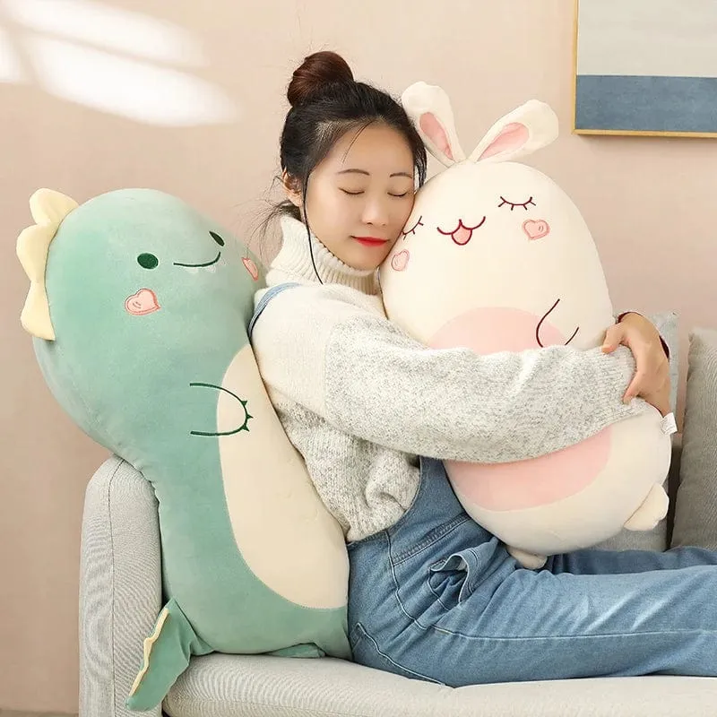 45/80CM Squishy Spielzeug Kawaii Tier Fett Dinosaurier Shiba Inu Hund Kissen Plüsch Spielzeug Niedlichen Kaninchen Puppe Mädchen Bett Schlafkissen
