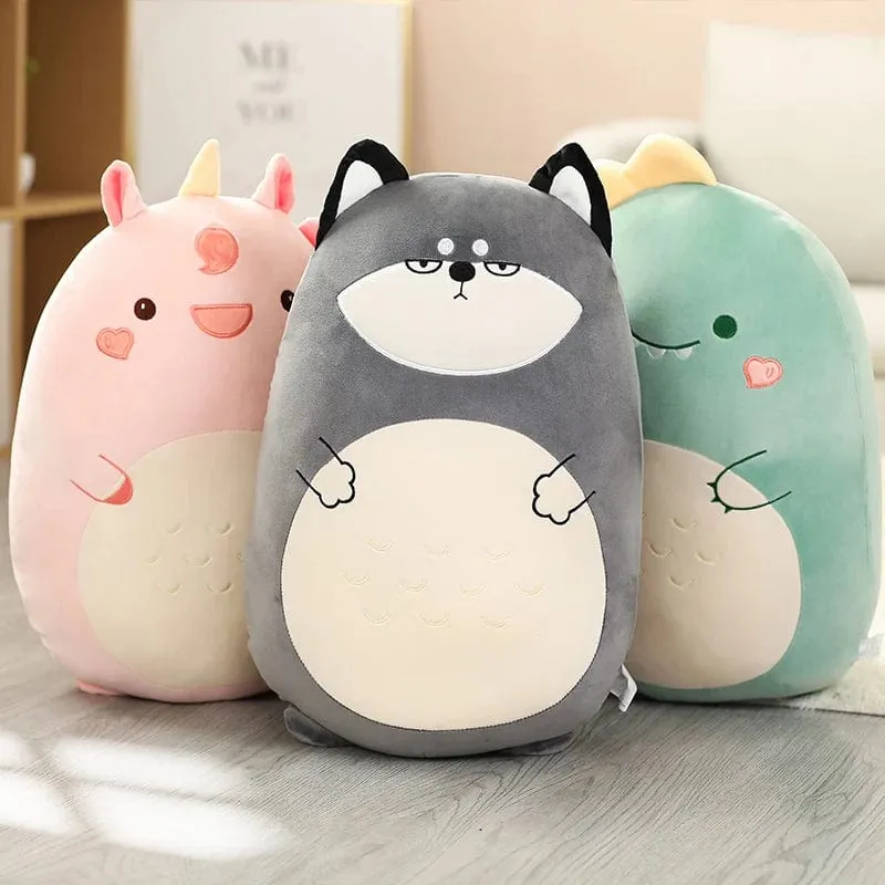 45/80CM Squishy Spielzeug Kawaii Tier Fett Dinosaurier Shiba Inu Hund Kissen Plüsch Spielzeug Niedlichen Kaninchen Puppe Mädchen Bett Schlafkissen