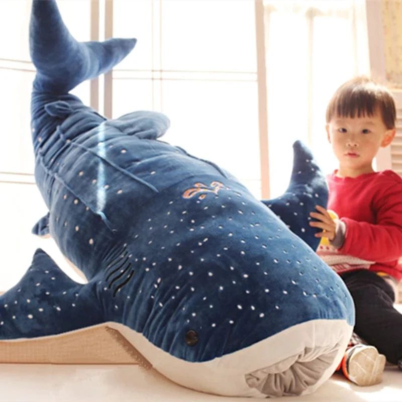 50/100CM Neue Cartoon Blau Shark Gefüllte Plüsch Spielzeug Große Fische Whale Baby Weiche Tier Kissen Puppen Kinder geburtstag Geschenke