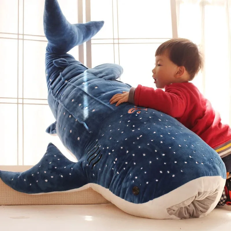 50/100CM Neue Cartoon Blau Shark Gefüllte Plüsch Spielzeug Große Fische Whale Baby Weiche Tier Kissen Puppen Kinder geburtstag Geschenke