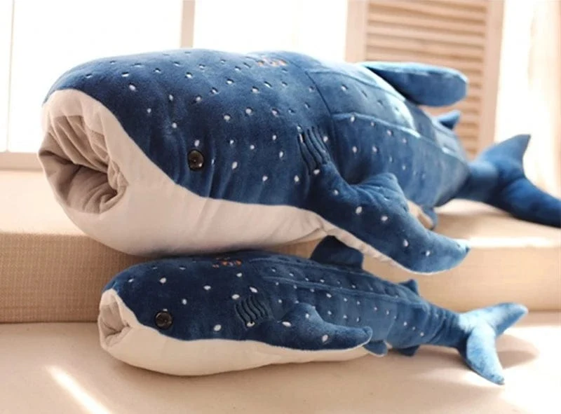 50/100CM Neue Cartoon Blau Shark Gefüllte Plüsch Spielzeug Große Fische Whale Baby Weiche Tier Kissen Puppen Kinder geburtstag Geschenke