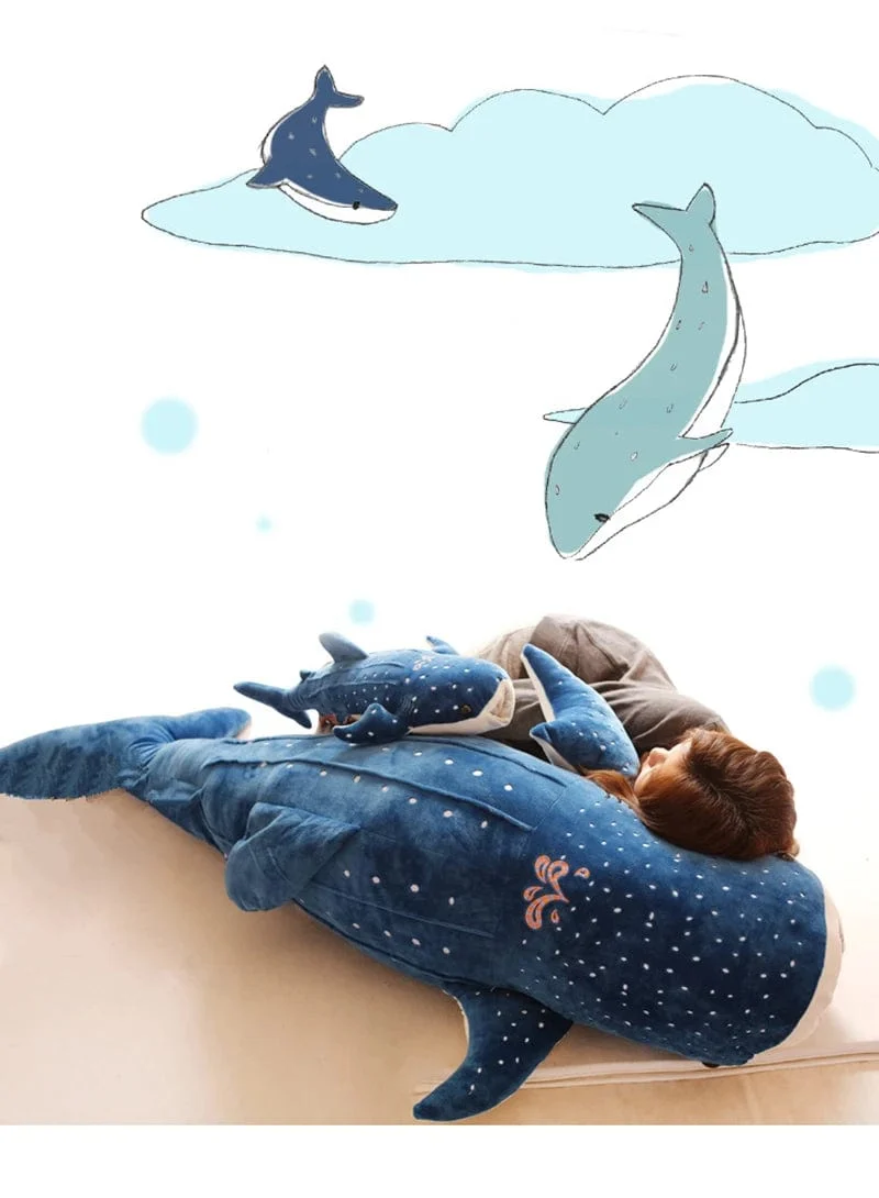 50/100CM Neue Cartoon Blau Shark Gefüllte Plüsch Spielzeug Große Fische Whale Baby Weiche Tier Kissen Puppen Kinder geburtstag Geschenke