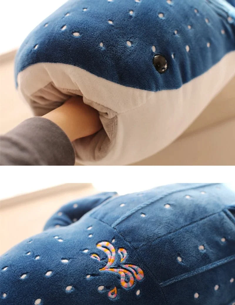 50/100CM Neue Cartoon Blau Shark Gefüllte Plüsch Spielzeug Große Fische Whale Baby Weiche Tier Kissen Puppen Kinder geburtstag Geschenke