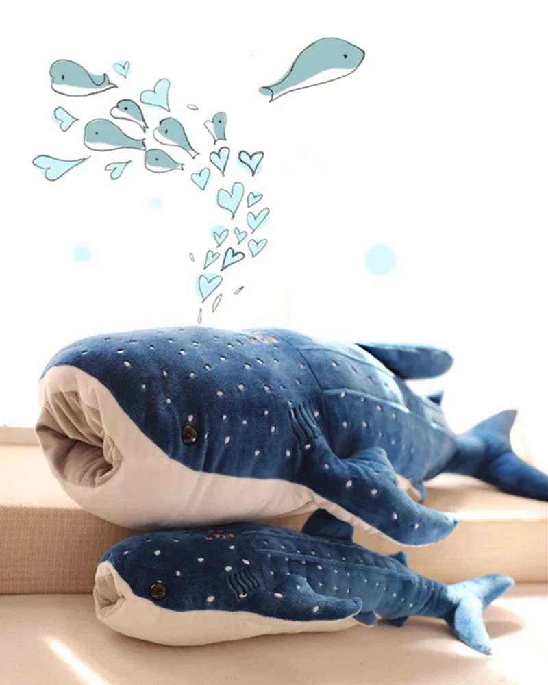 50/100CM Neue Cartoon Blau Shark Gefüllte Plüsch Spielzeug Große Fische Whale Baby Weiche Tier Kissen Puppen Kinder geburtstag Geschenke