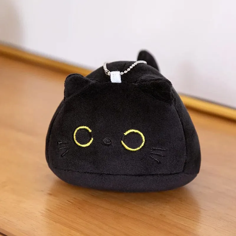 25 cm runder Ball Katze Plüsch Kissen Spielzeug weiche gefüllte Cartoon Tier Puppe schwarze Katzen Nickerchen Kissen Weihnachten Geburtstagsgeschenk für Kinder