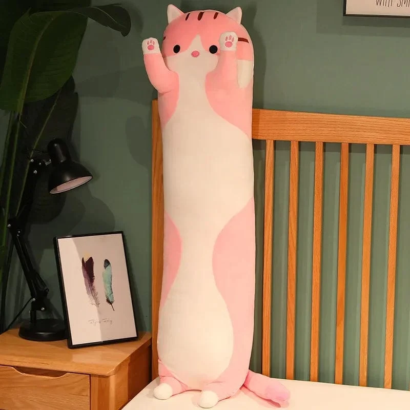 50/70/90/110/130 cm Lustige Freude Nette Weiche Lange Katze Plüsch Spielzeug Pause Büro Nickerchen Kissen Bett Schlaf Wohnkultur Puppe für Kinder Mädchen Geschenk