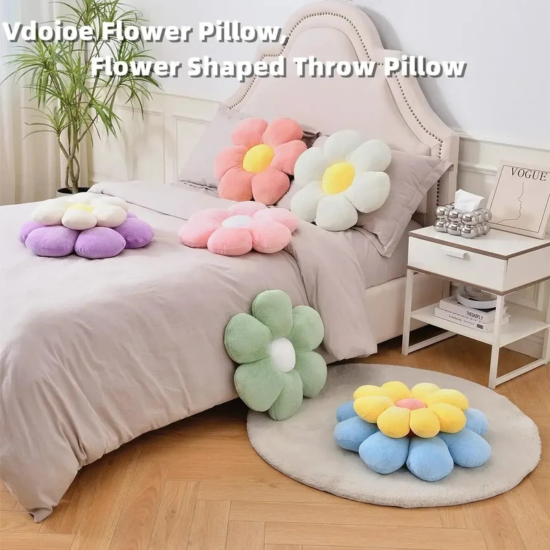 35CM Bunte Blumen Plüsch Kissen Pflanze Blütenblatt Kissen Stofftiere für Mädchen Baby Home Decor Giftl