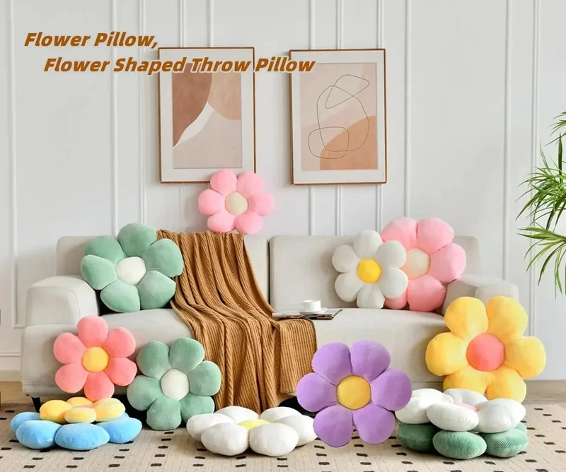 35CM Bunte Blumen Plüsch Kissen Pflanze Blütenblatt Kissen Stofftiere für Mädchen Baby Home Decor Giftl