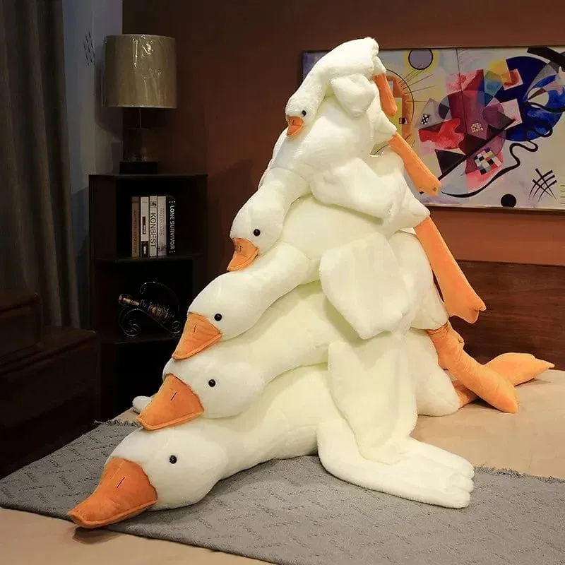 50-190 cm süße große weiße Gans Plüschtiere Kawaii riesige Ente Schlafkissen Kissen weiche Stofftierpuppe Geburtstagsgeschenk für Kinder