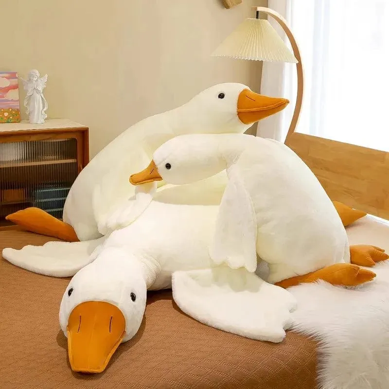 50-190 cm süße große weiße Gans Plüschtiere Kawaii riesige Ente Schlafkissen Kissen weiche Stofftierpuppe Geburtstagsgeschenk für Kinder